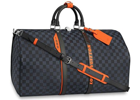 louis vuitton keepall bandouliere damier cobalt race 55 blue orange|louis vuitton epi keepall 55.